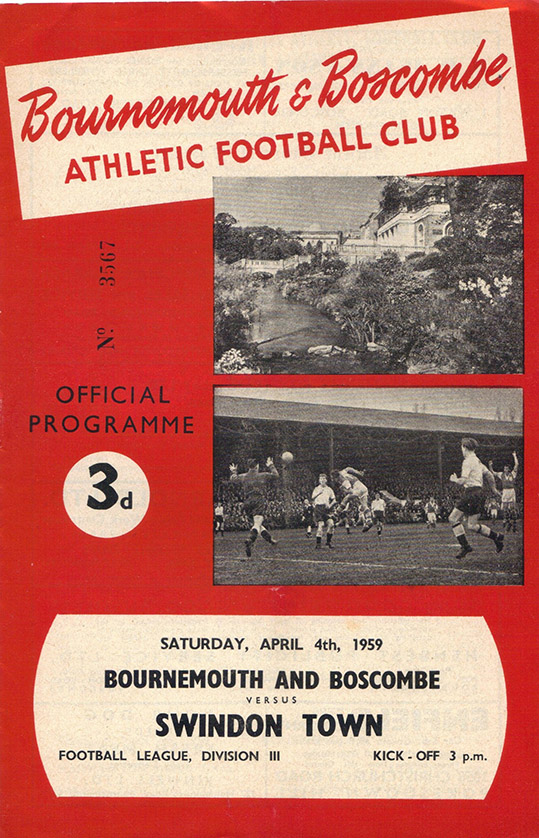 <b>Saturday, April 4, 1959</b><br />vs. Bournemouth and Boscombe Athletic (Away)